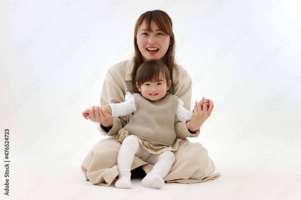 笑顔の親子 笑顔の親子
