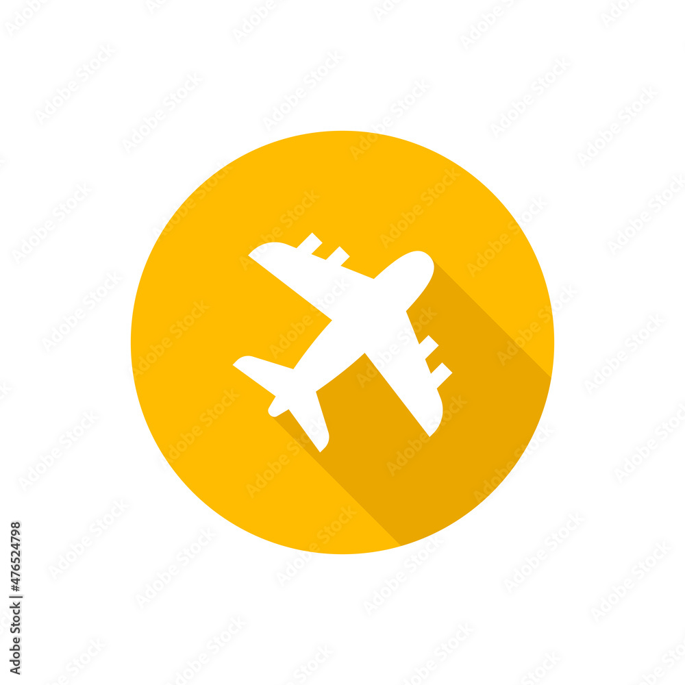 Fototapeta premium Air plane flat icon with shadow