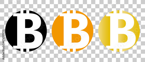 Bitcoin icon set. Vector illustration with transparent background.