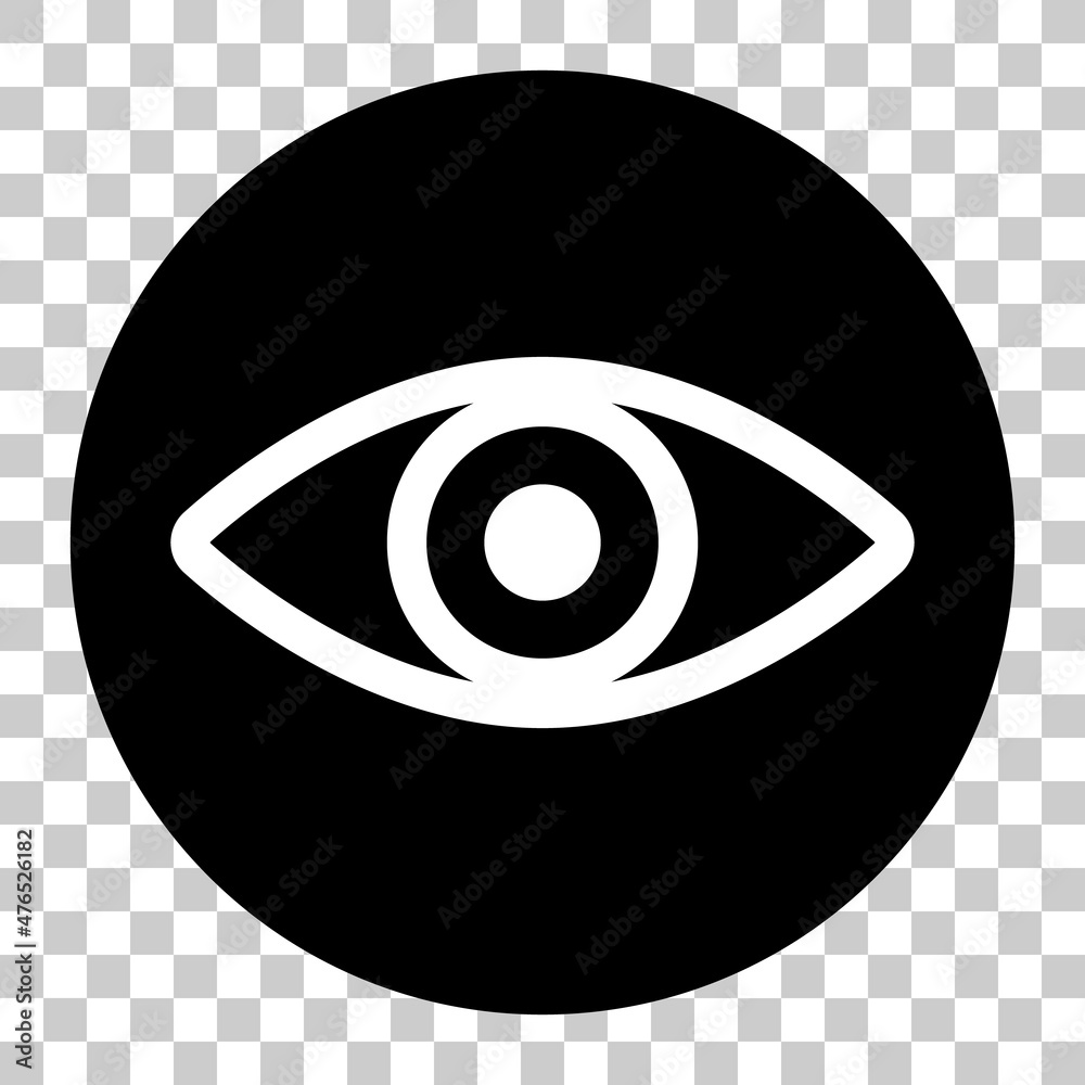 Eye icon in a black circle. Vector. Eye icon in a black circle. Vector.