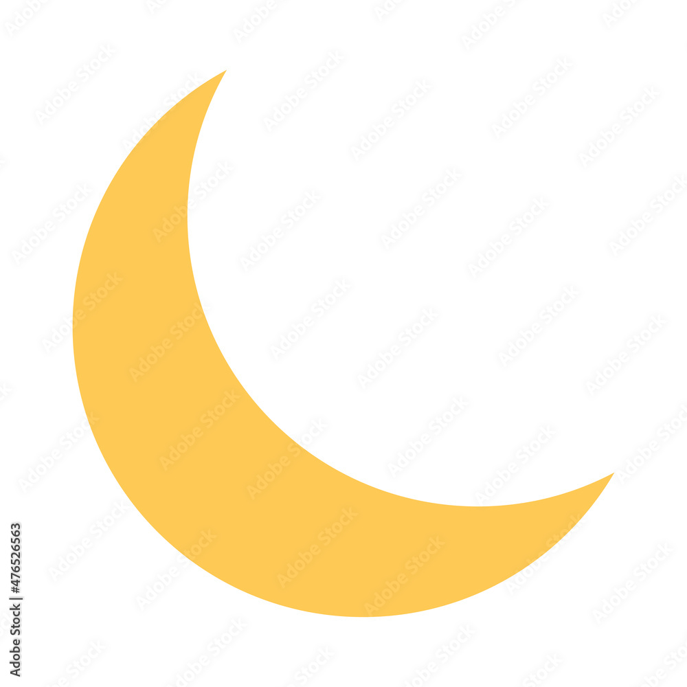 Crescent moon icon. Simple vector icon. Crescent moon icon. Simple vector icon.