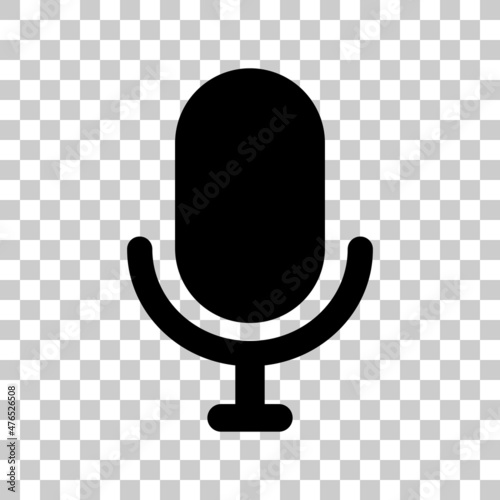Simple microphone icon with transparent background. Vector.