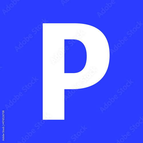 Simple blue parking sign. Vector.
