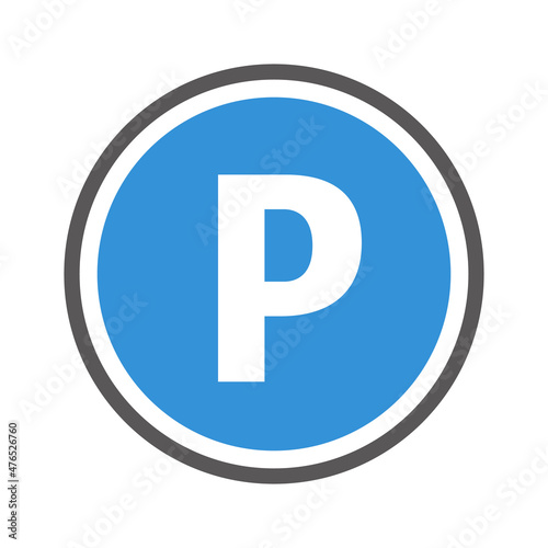 Round parking sign icon. Vector.