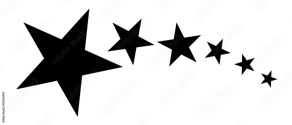 Continuous black star silhouette icon. Vector. Continuous black star silhouette icon. Vector.
