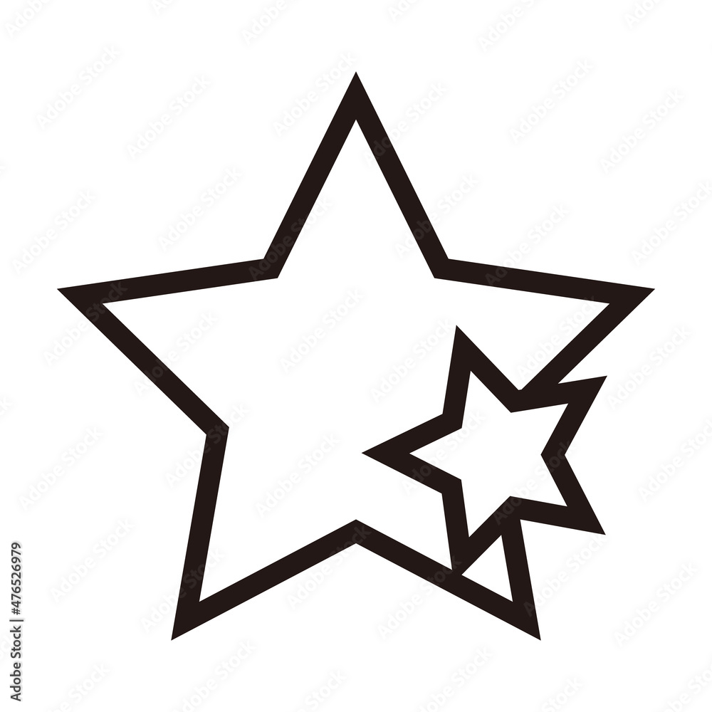 Two star icon. Simple vector consisting of black and white. Two star icon. Simple vector consisting of black and white.