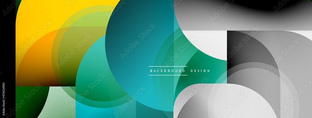 Round triangle shapes lines and circles. Geometric vector illustration for wallpaper banner background or landing page Round triangle shapes lines and circles. Geometric vector illustration for wallpaper banner background or landing page