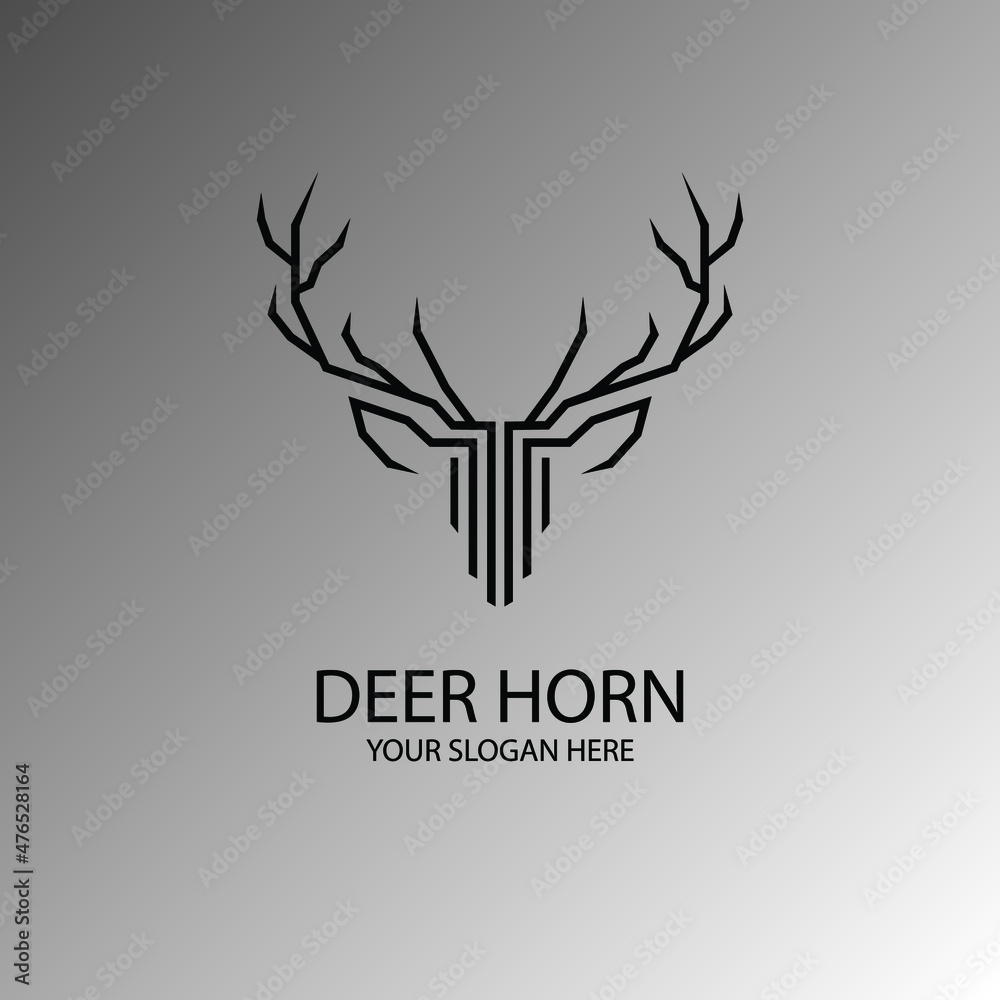 line art monochrome deer antler logo line art monochrome deer antler logo