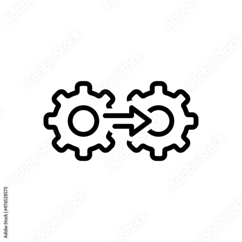 Black line icon for integrating