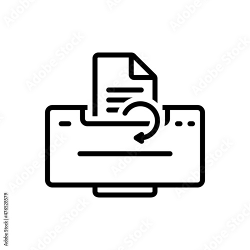 Black line icon for name