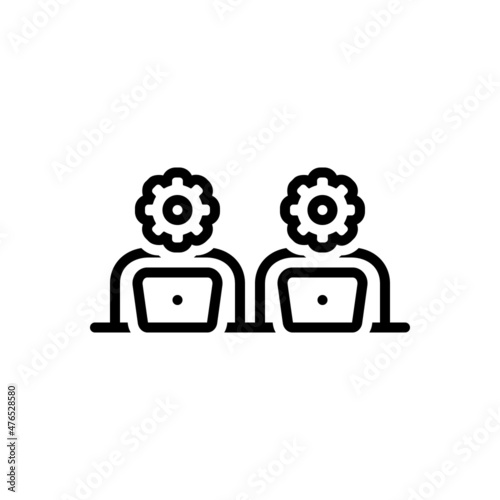 Black line icon for operational