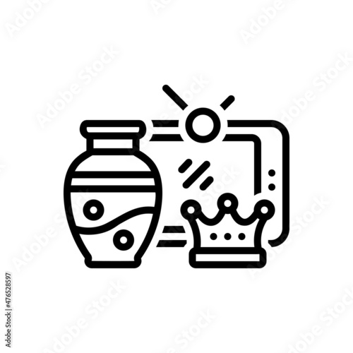 Black line icon for collectible