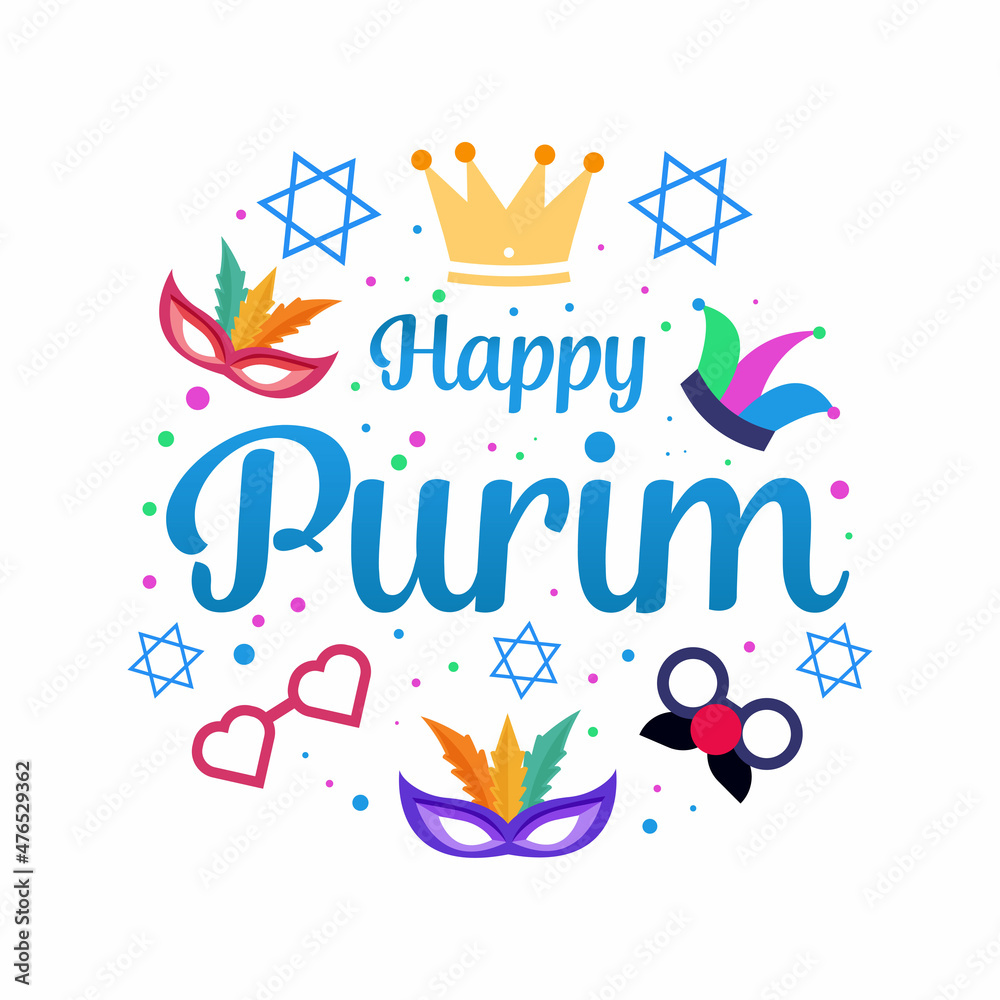 flat design happy purim day greeting. vector design illustration flat design happy purim day greeting. vector design illustration