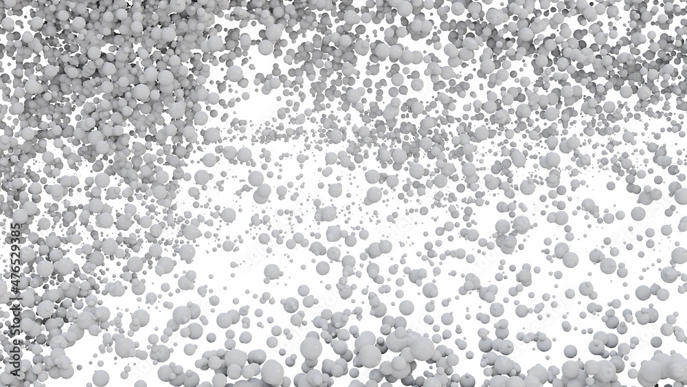 Abstract background of spheres on white background