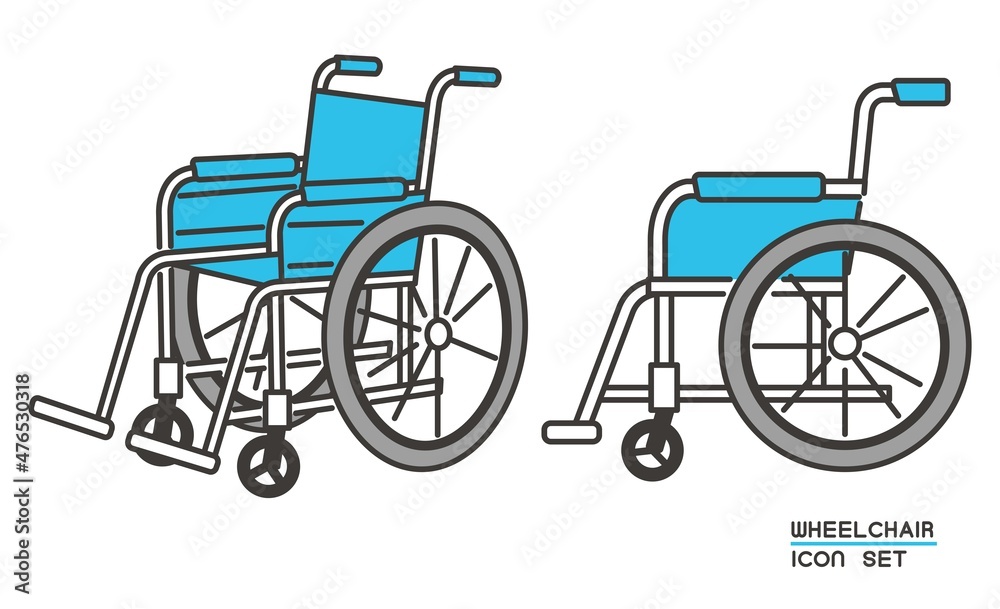 シンプルで使いやすい車椅子のベクターイラスト素材/車いす/介護/怪我/福祉 シンプルで使いやすい車椅子のベクターイラスト素材/車いす/介護/怪我/福祉