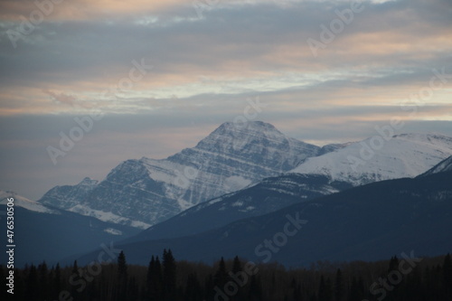 sunrise over the mountains  Jasper National Park  Alberta