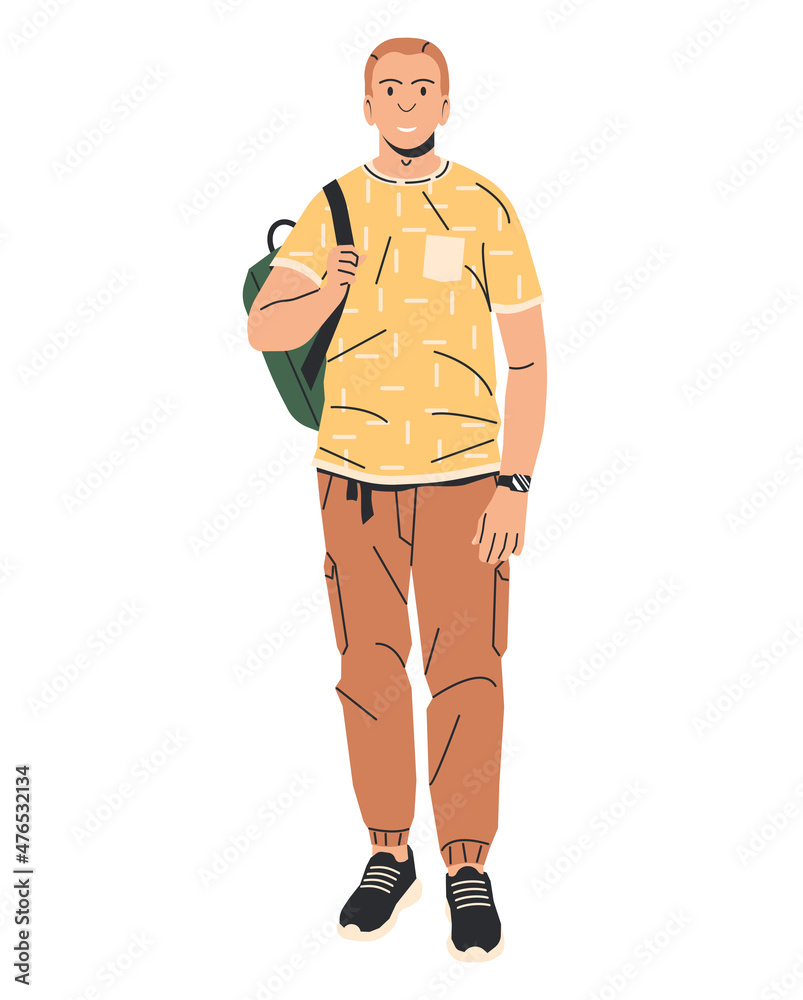 Obraz premium Young Man in Trendy Street Clothes.