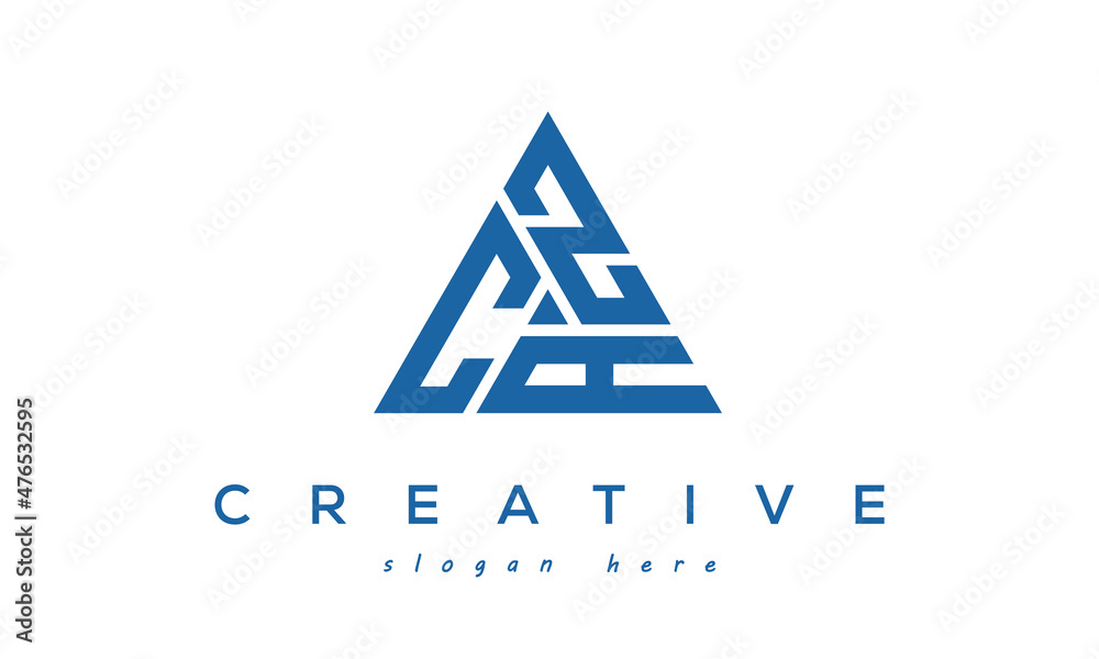 CZA creative tringle letters logo design - obrazy, fototapety, plakaty 