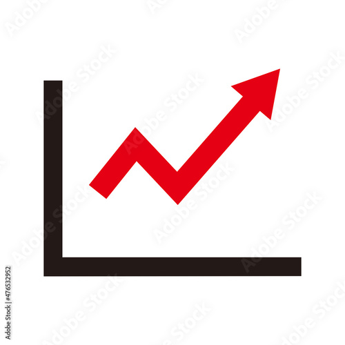 Single black arrow growing up business icon