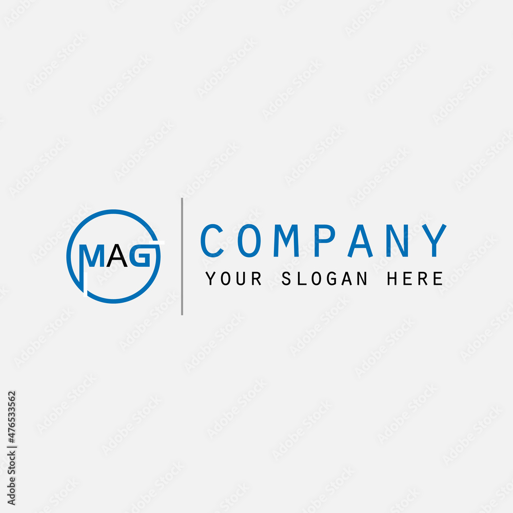 MAG initial company illustration logo design MAG initial company illustration logo design