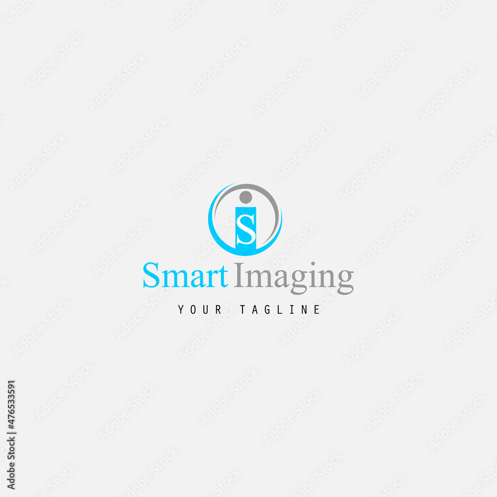 S I initial company illustration logo design S I initial company illustration logo design