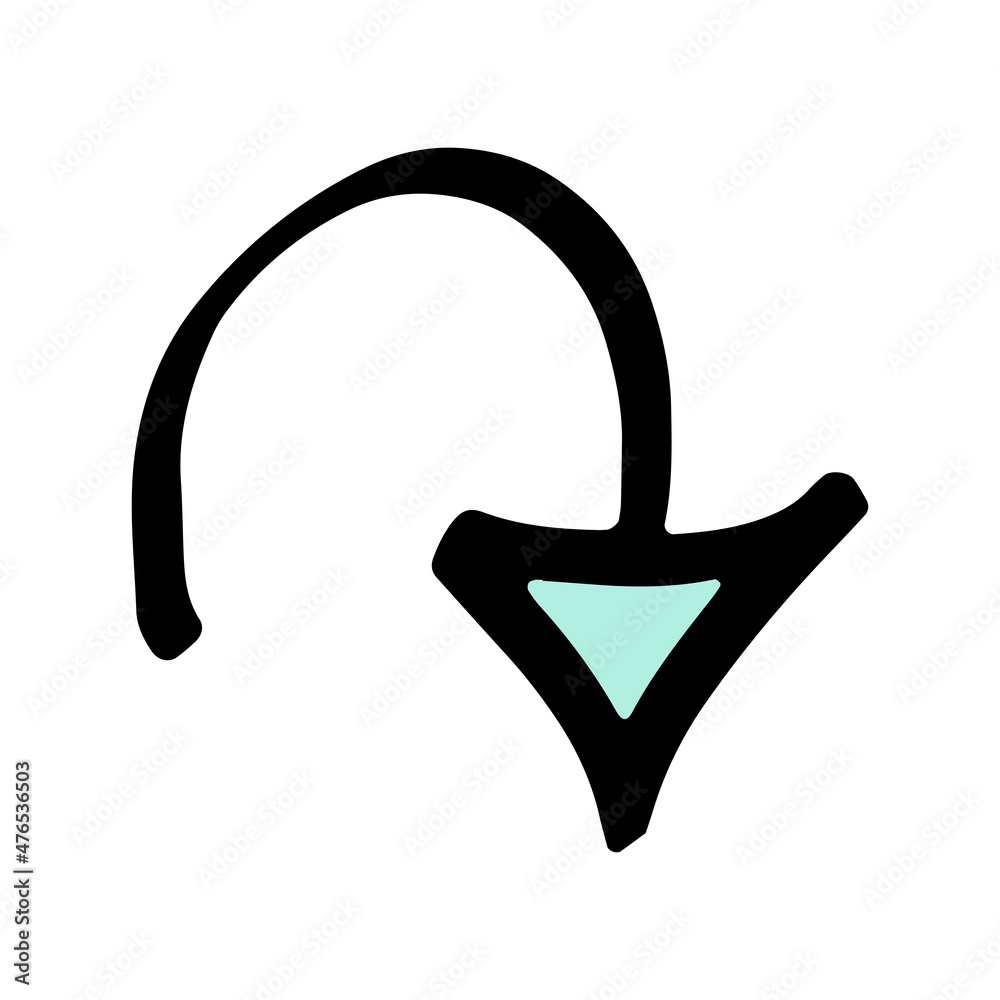 Doodle infographic arrow symbol colorful and black line vector. Doodle infographic arrow symbol colorful and black line vector.