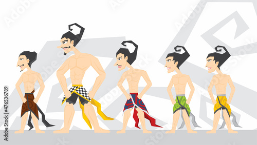 An illustration of Pandawa figures. These figures is very well known in the world of Wayang, one of Indonesia's unique traditions