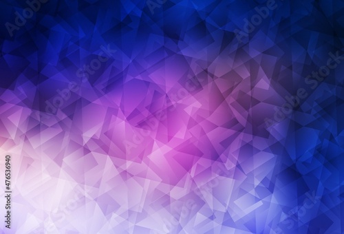 Dark Pink, Blue vector polygonal background.
