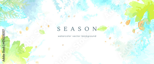 spring season vector background pastel banner blue