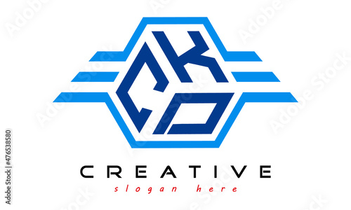 emblem badge with wings CKD letter logo design vector, business logo, icon shape logo, stylish logo template

