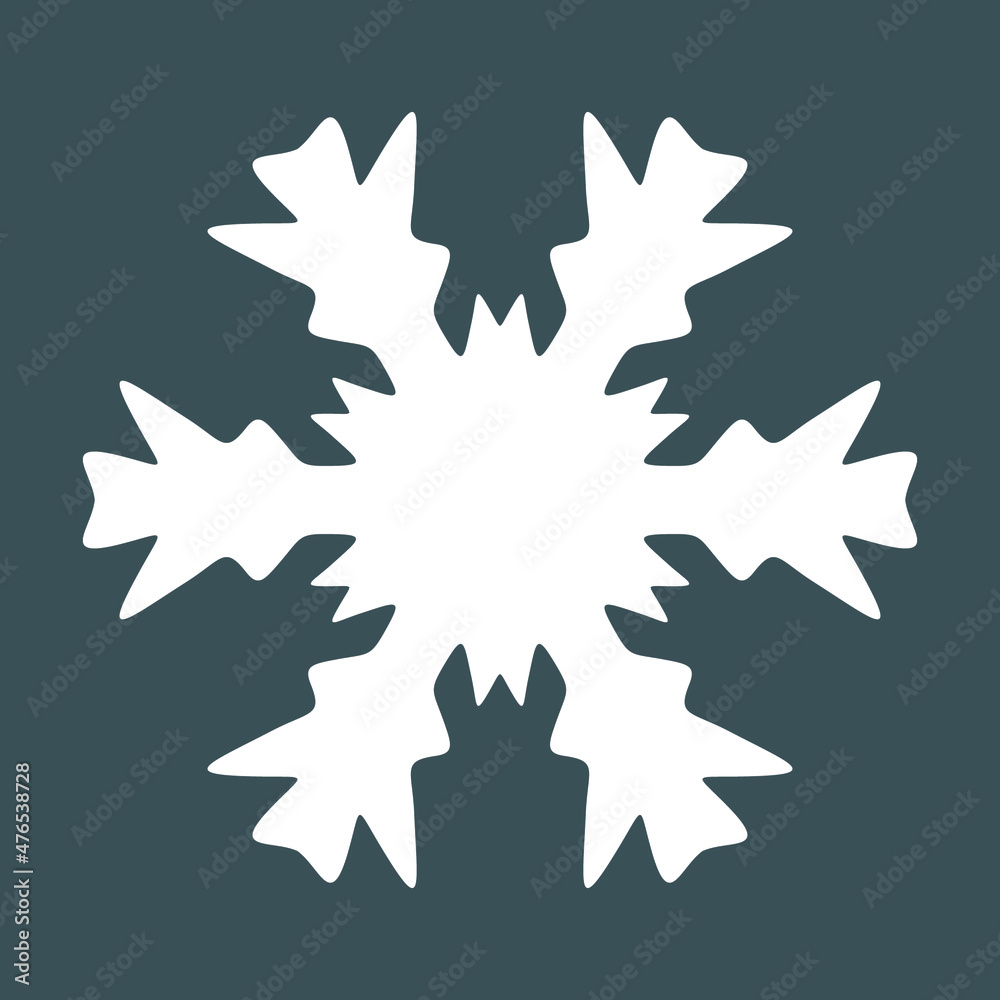 Winter snow flake quality vector illustration cut