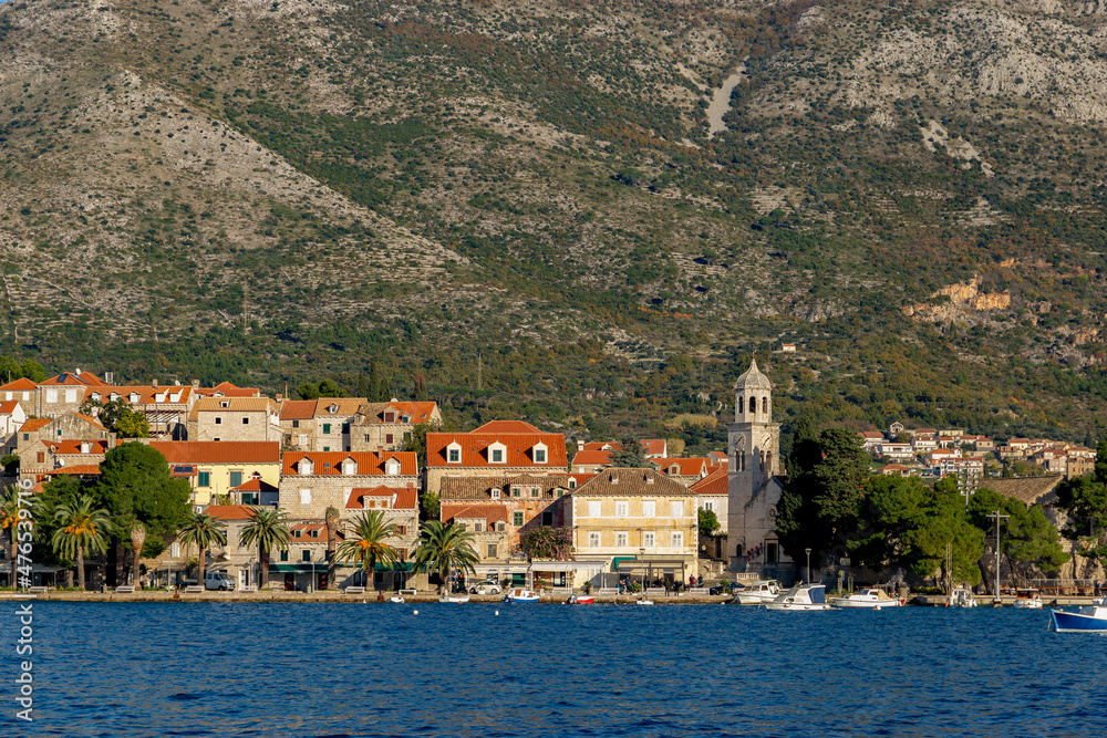 Blue sky over Cavtat. Well known tourist destination near Dubrovnik.