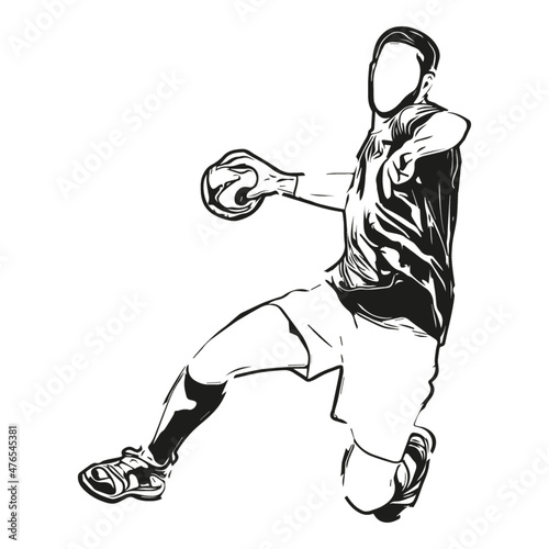 Dessin handballeur, joueur de handball photo