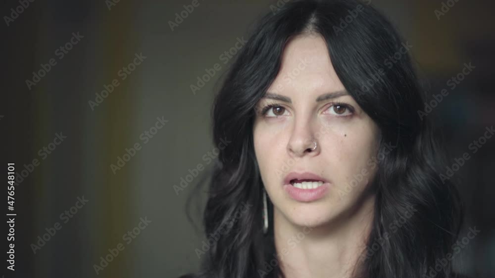 Young Woman Speaking In Front Of Camera Young Woman Speaking In Front Of Camera