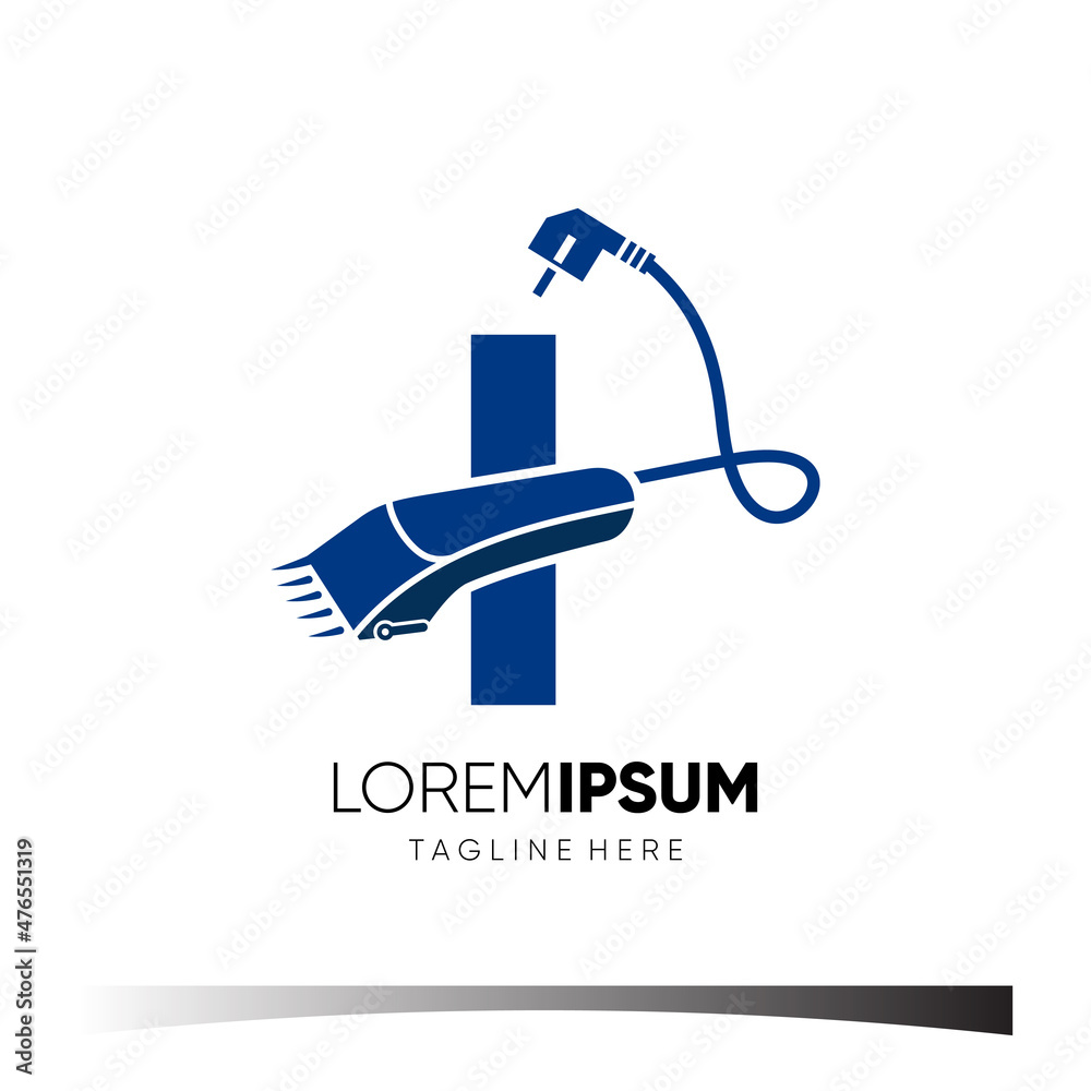 Letter I Hair Clipper Logo Design Vector Icon Graphic Emblem Illustration Letter I Hair Clipper Logo Design Vector Icon Graphic Emblem Illustration
