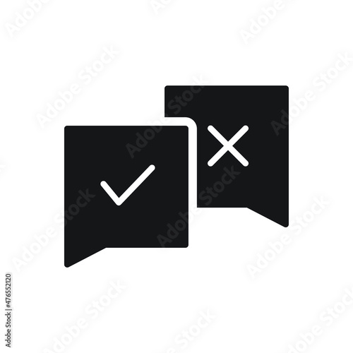 Check false or true icon  survey decision  speech bubble tick  vector illustration