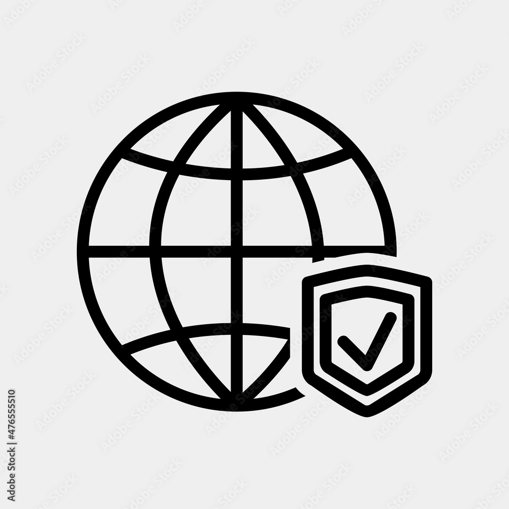 Network protection icon in line style about marketing and seo, use for website mobile app presentation