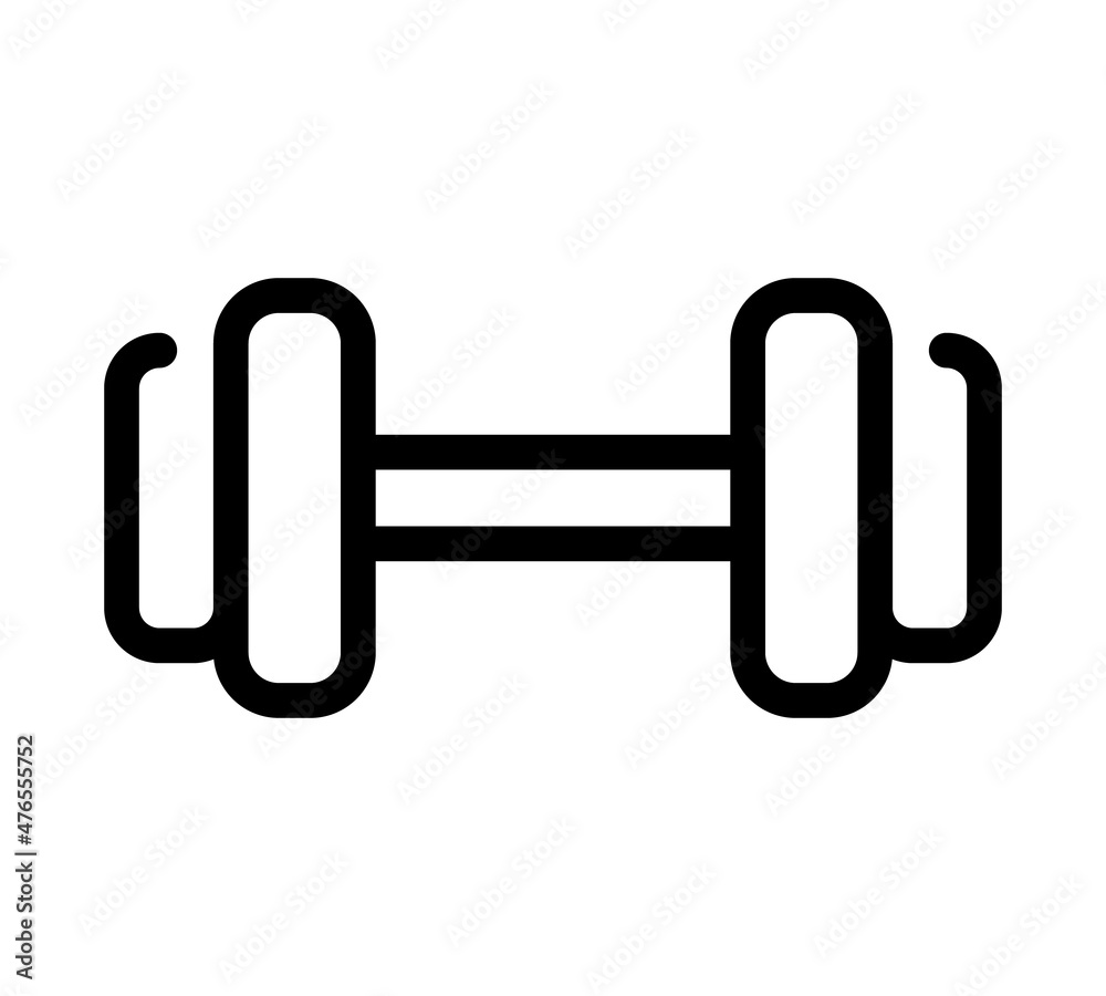 Weight flat icon. Barbell pictogram for web. Line stroke. Isolated on white background. Vector eps10 Weight flat icon. Barbell pictogram for web. Line stroke. Isolated on white background. Vector eps10