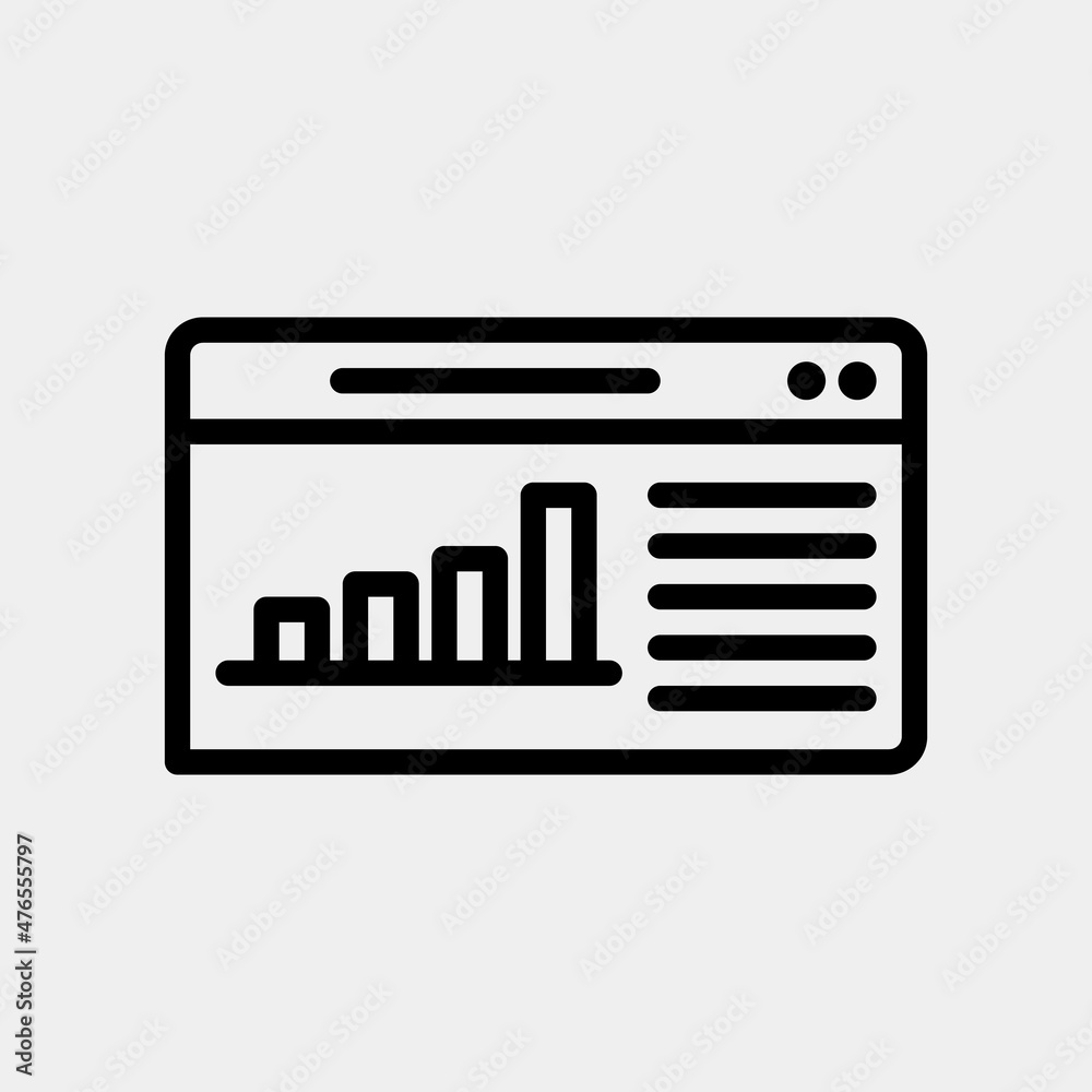 Seo report icon in line style about marketing and seo, use for website mobile app presentation