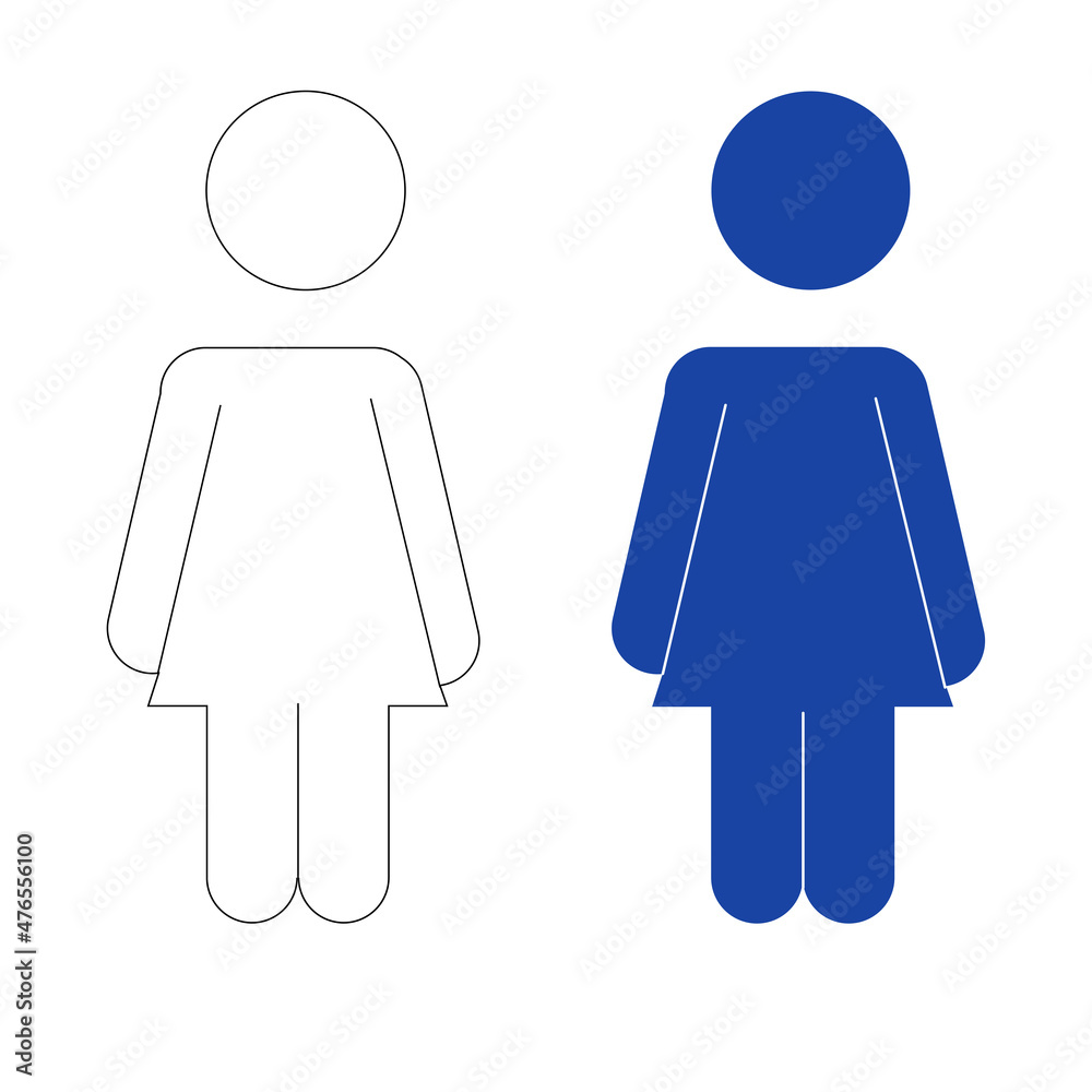 Woman Icon Vector. Simple flat symbol. Perfect Black pictogram illustration on white background. Woman Icon Vector. Simple flat symbol. Perfect Black pictogram illustration on white background.