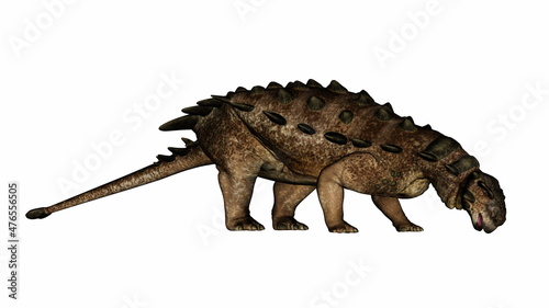 Pinacosaurus dinosaur eating or drinking - 3D render