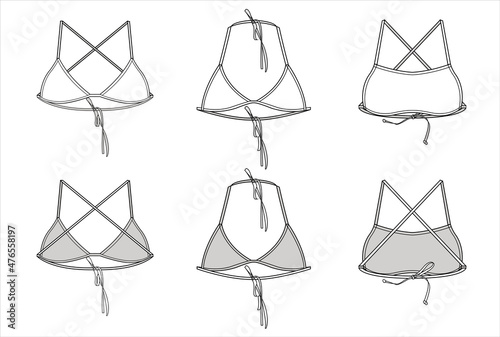 Women's bra collection vector template
