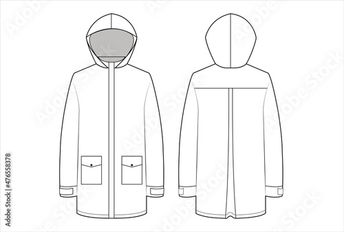 Raincoat vector template