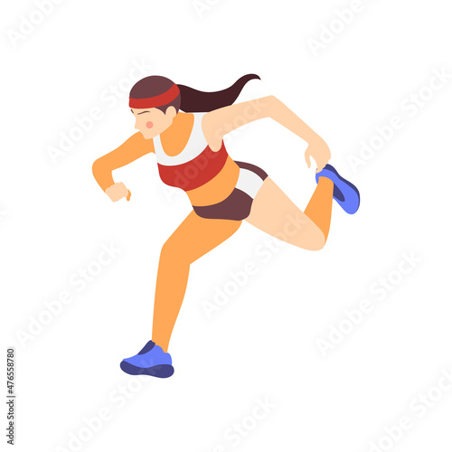 Jumping Running Woman Composition © Macrovector