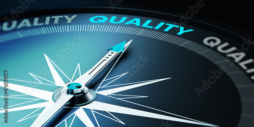 Compass Needle is Pointing Title of Quality