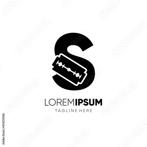Letter S Razor Blade Logo Design Vector Icon Graphic Emblem Illustration