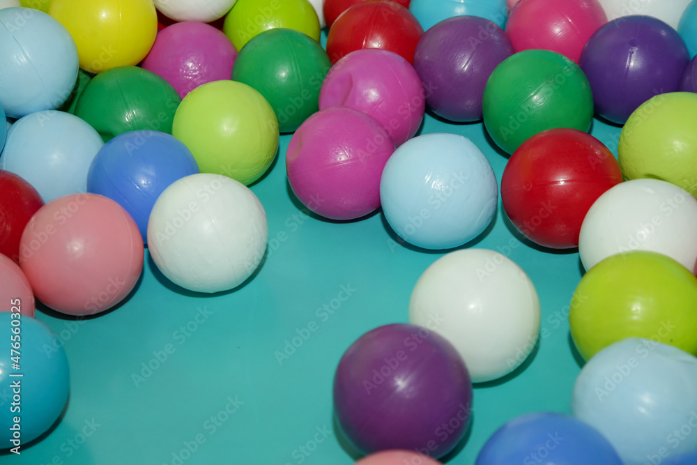 Children's playroom with colorful plastic balls