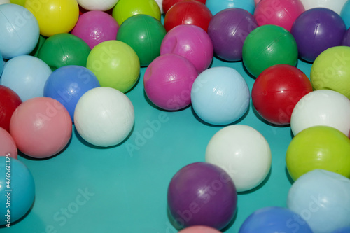 Children s playroom with colorful plastic balls