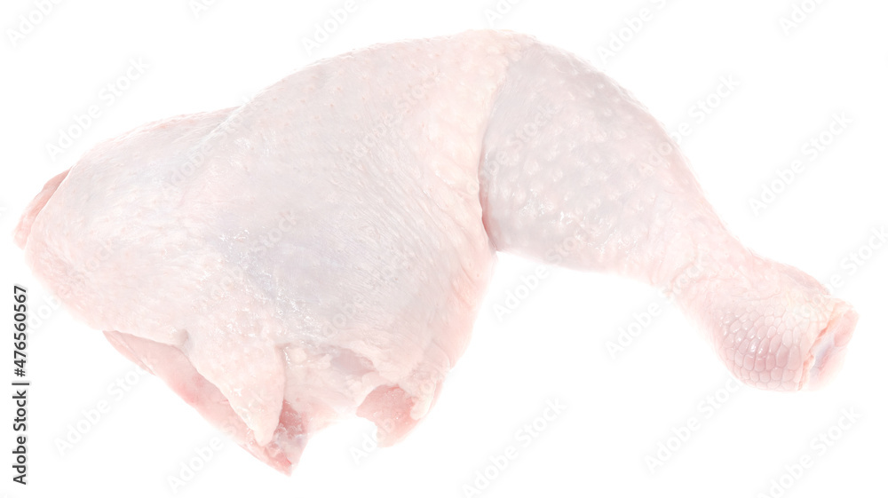 Fototapeta premium Raw fresh chicken leg isolated on white background