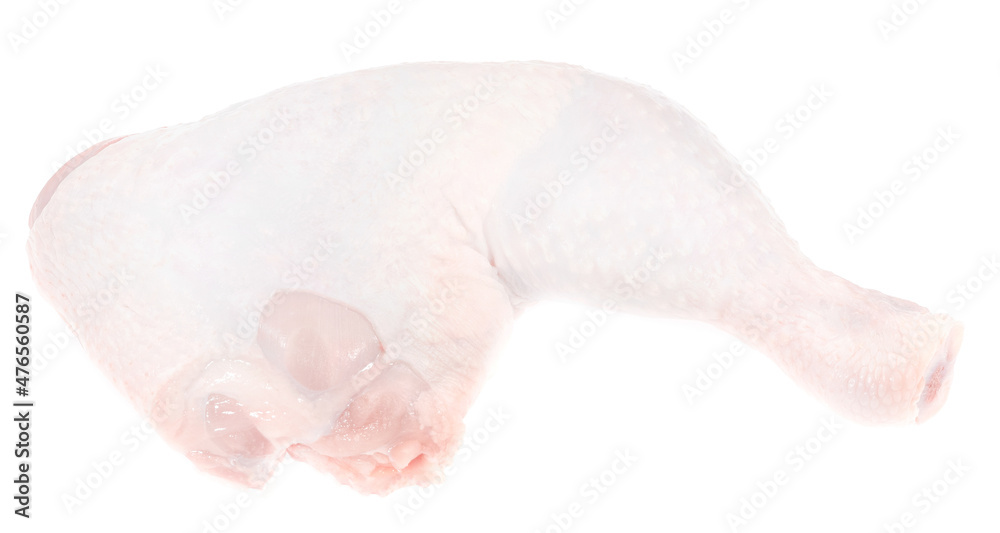 Fototapeta premium Raw fresh chicken leg isolated on white background